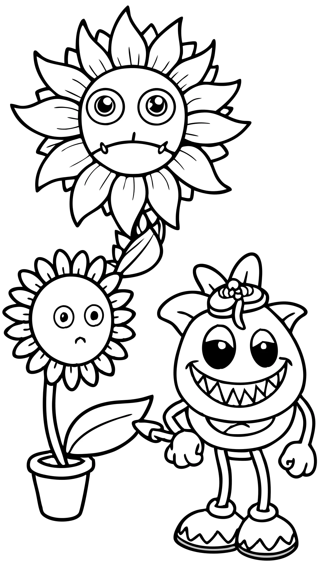 Página para colorear de plantas vs zombies